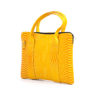 Yellow Leather Laptop Pouch