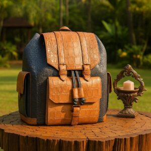 Black-tan Leather Rucksack