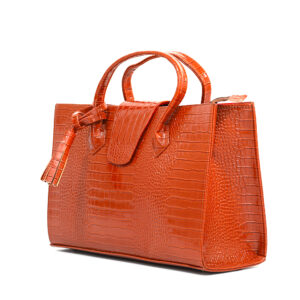 Orange Leather Tote