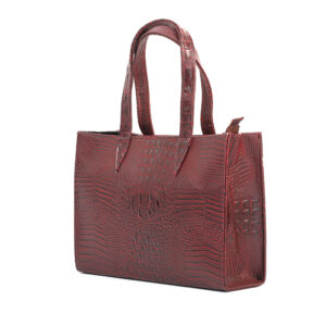 Burgundy Leather Tote - Medium
