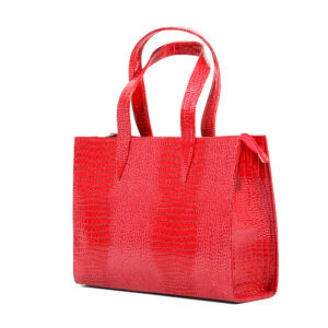 Red Leather Tote - 2 - Medium