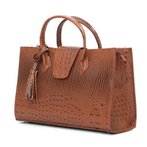 Dark Tan Leather Tote
