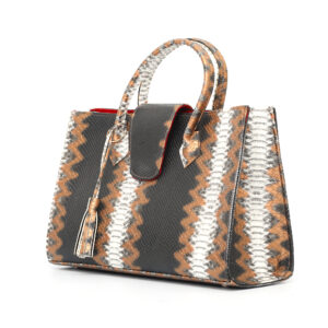 Skin Black, Brown & Cream Leather Tote