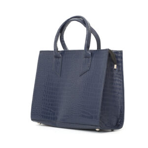 Navy Leather Tote - Medium