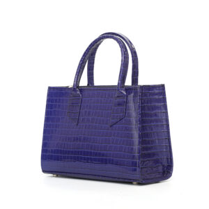 Blue Leather Tote - Small