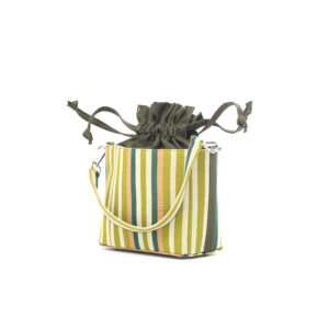 Adaobi (by Hafsat) Aso-oke Mini Bucket - Olive Green & Champagne