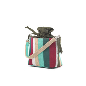 Adaobi (by Hafsat) Aso-oke Mini Bucket - Green & Wine