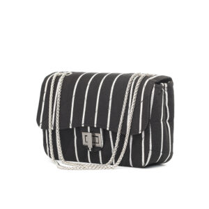 Ewa (by Alpha) Aso-oke Handbag - Black & White