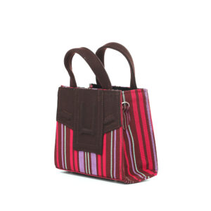 Ava (by Alpha) Aso-oke Mini Handbag - Pink & Red